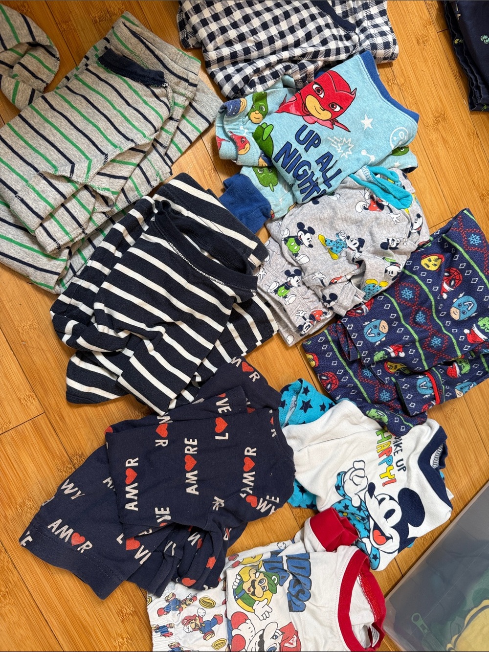 9 pairs Kids Pajamas Set - Blue, Gray, Navy & Multicolor Assorted